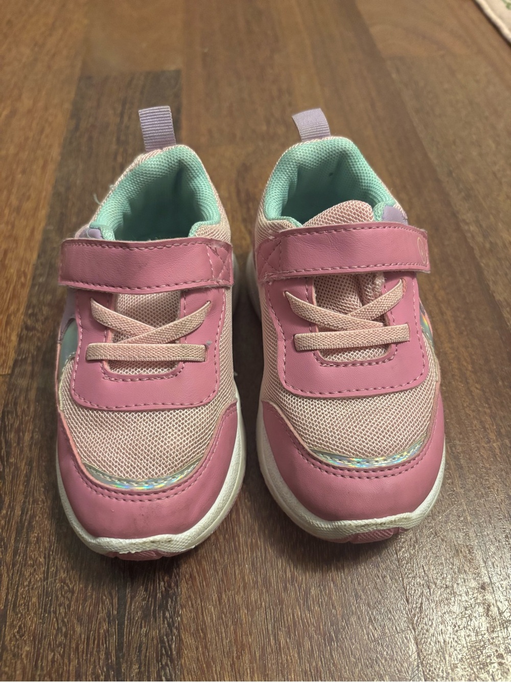 Stride Rite Pink and Mint Kids' Hook-and-Loop Sneakers
